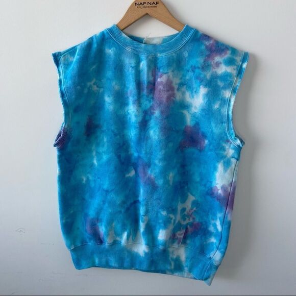 La Detresse Blueberry Mystic Tie Dye Slevless Sweatshirt XS - Picture 1 of 7